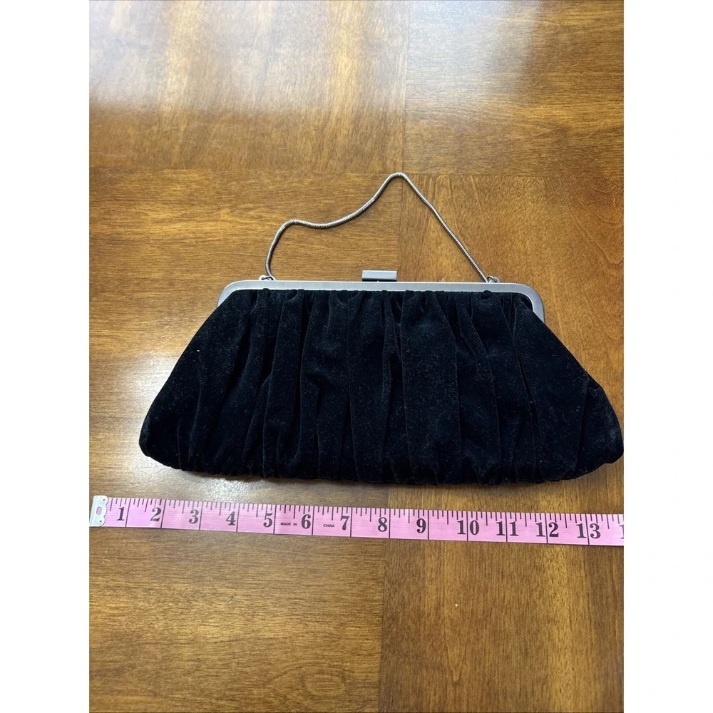 Mary Kay Evening Handbag Black Velvet Chain Clutch Purse‎ Satchel Bag